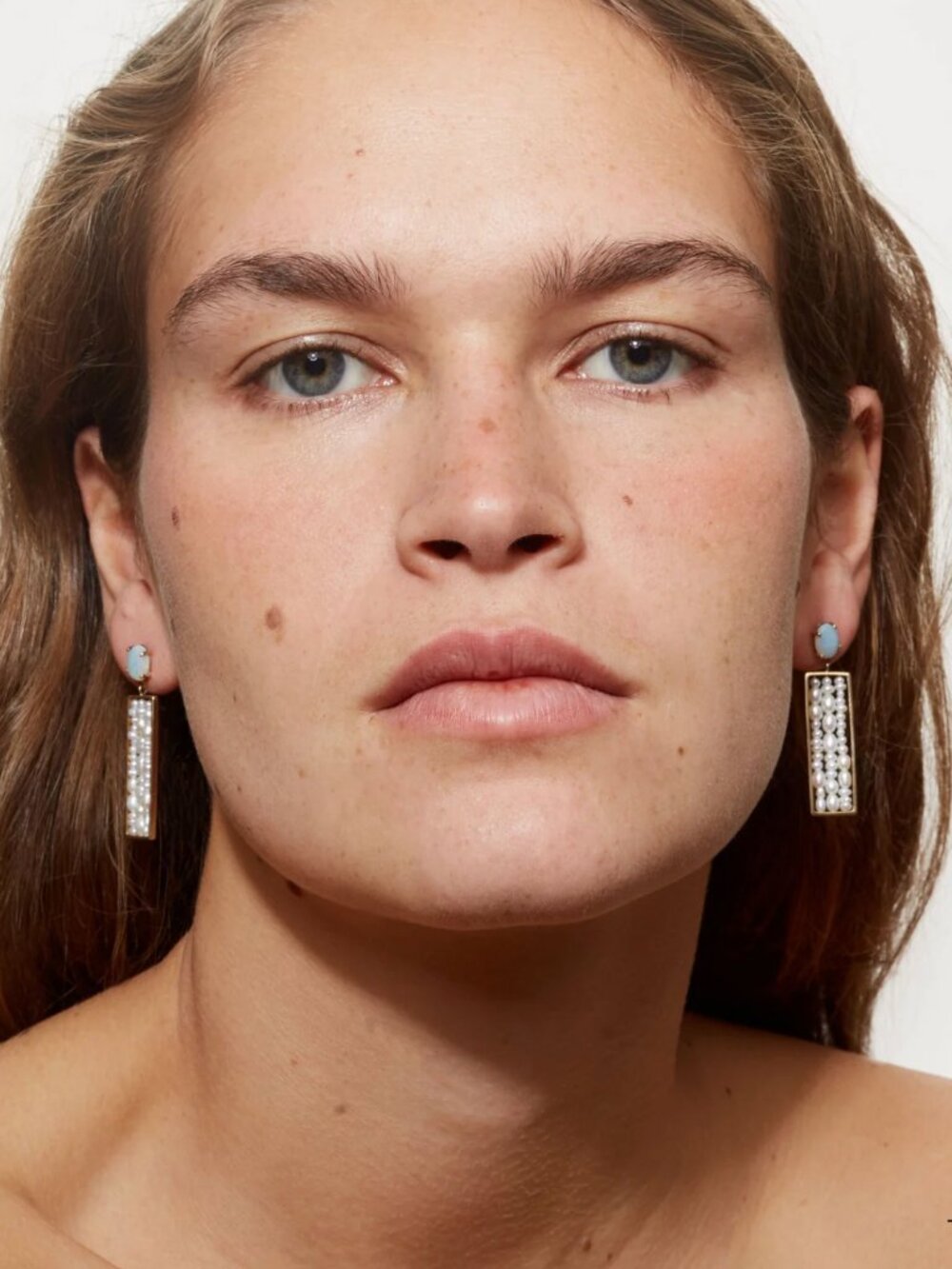 WWAKE Long Metaphor opal and pearls earrings